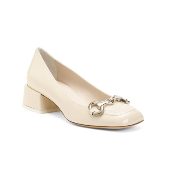 BEAUTIISOLES Off White Made In Italy Leather Jila Low Heels